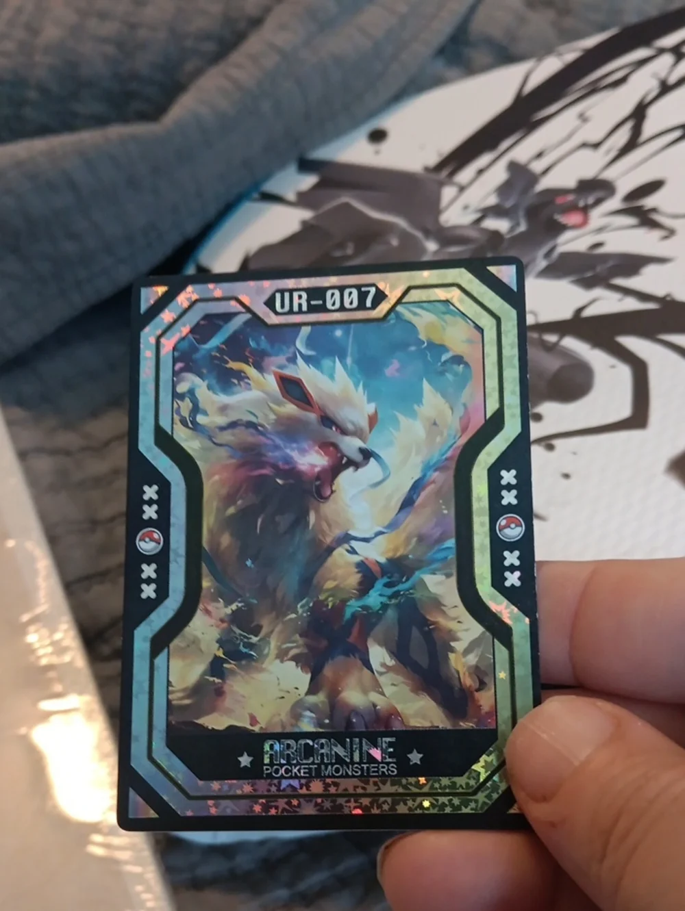 Pokemon ARCANINE Holographic Trading Card - Blue, Yellow, Orange, Black